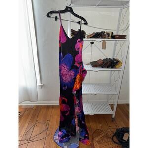 Retrofete raelynn silk maxi dress s small